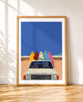 Framed Colorful Arabic Women on a pick up truck
