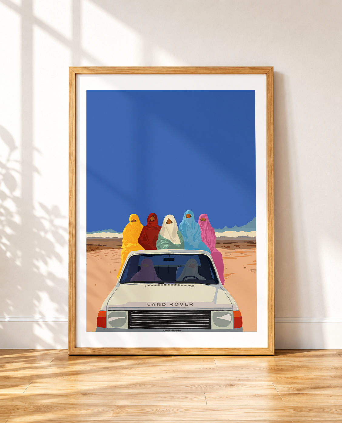 Framed Colorful Arabic Women on a pick up truck
